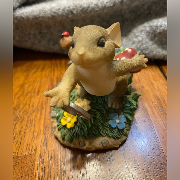 Fitz & Floyd Charming tails “ Give luck a shot” Mouse playing horseshoes - Picture 2 of 8